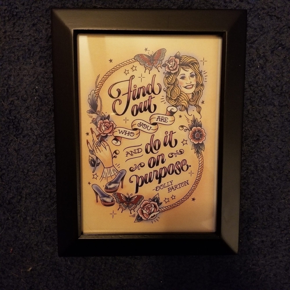 Black Wood Frame with Dolly Parton Pic